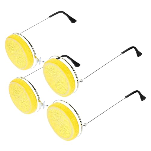 Garneck 2pcs Party Glasses Beach Photo Booth Eyeglasses Retro Funny Glasses Lemon Eyeglasses Rave Glasses Novelty Glasses Shaped Photo Ornaments Lemon Glasses Yellow