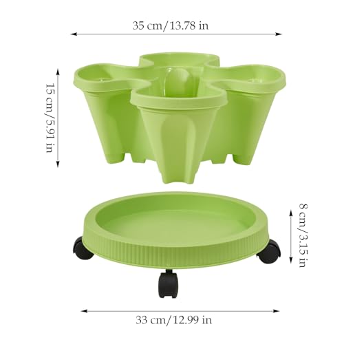 Planteur de jardin vertical pour optimiser l'espace, 4 pots de fleurs à roues - 6