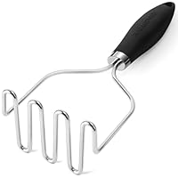 Rainspire Potato Masher Stainless Steel, Mashed Potato Masher Kitchen Tool, Durable Mash Potatoes Masher, Soft Non-slip Handle, Kitchen Utensils, Kitchen Gadgets (Black)