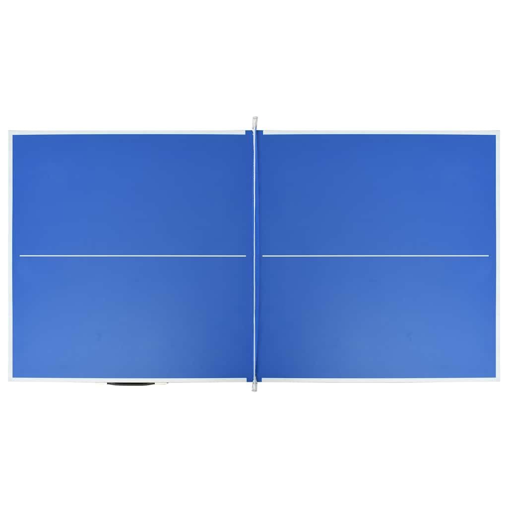 Mangloder - Tavolo da ping pong pieghevole con rete, 152 x 76 x 66 cm, blu, arrotolabile, livellamento gambe regolabile, per interni ed esterni, facile da trasportare, robusto, per tempo libero