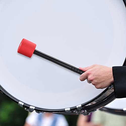 Facmogu 2Pcs Red Foam Bass Drum Mallets, Drum & Percussion Mallets For Marching Band Percussion Marching Band Accessory, Soft Eva Foam Timpani Mallet With Black Anti-Slip Handle #TOP4