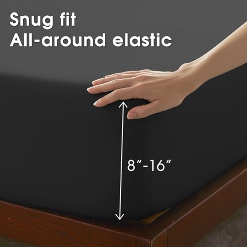 Image of Twin Size 4 Piece Sheet Set - Comfy Breathable & Cooling Bed Sheets Set, Soft and Wrinkle Free, Deep Pockets, Easy & Secure Fit, Hotel Luxury Bedding - Oeko-Tex - Black