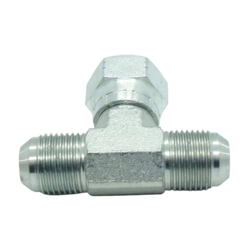 Image of 1 Piece Steel JIC Flare Tube Fitting,Tee Swivel Branch 1 /2 JIC (3 /4 inch-16 Threads)