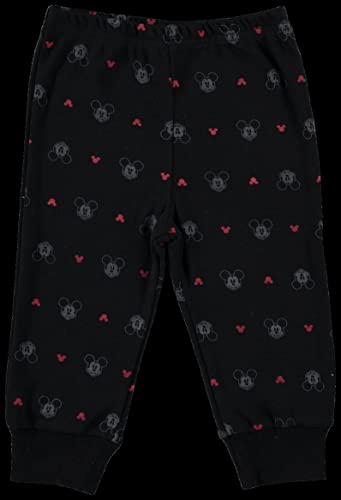 Disney Mickey Mouse Newborn Baby Boys 4 Piece Outfit Set: Bodysuit Pants Bib Hat Red/Black 0-3 Months #TOP2