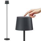 K-Bright Lámparas de Pie Dimmer, 4W Lampara LED de Pie,Lámpara de pie recargable con pilas,Lámpara de pie de lectura con control táctil para iluminación interior exterior(Antracita)