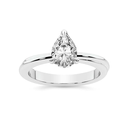 FRIENDLY DIAMONDS 2 Carat | IGI Certified Pear Shape Lab Grown Diamond Engagement Ring | 14K Or 18K in White, Yellow Or Rose Gold |Juniper Crossover Solitaire Diamond Ring | FG-VS1-VS2 Quality