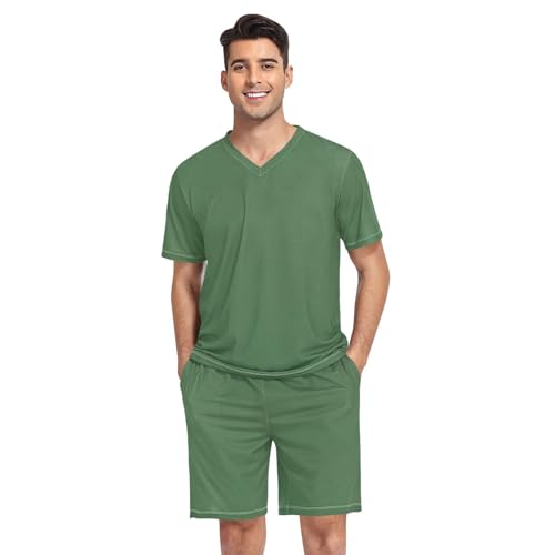 Pajama Set for Men, Short Pajama Set Soft Loungewear, S-XXL