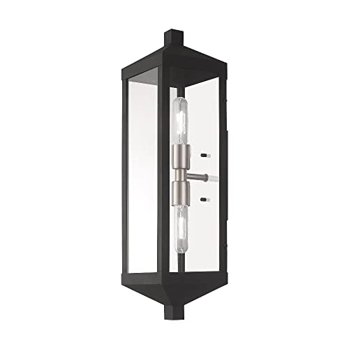 Livex Lighting 20583-01 Nyack Antique Brass 2 Light Outdoor Wall Lantern by Livex - Image 3