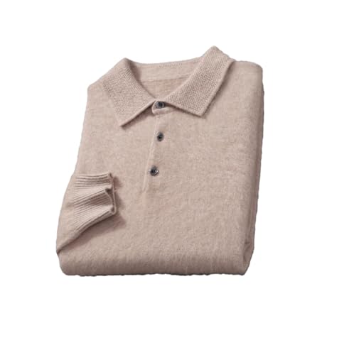 Disimlarl Men Pullover Solid Sweater Lapel Knitted Warm Sweaters Casual Loose Long Sleeve Jumpers