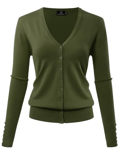 Image of Allsense Women's Long-Sleeve V-Neck Cardigan Sweater | Button Down, Lightweight Soft Knit