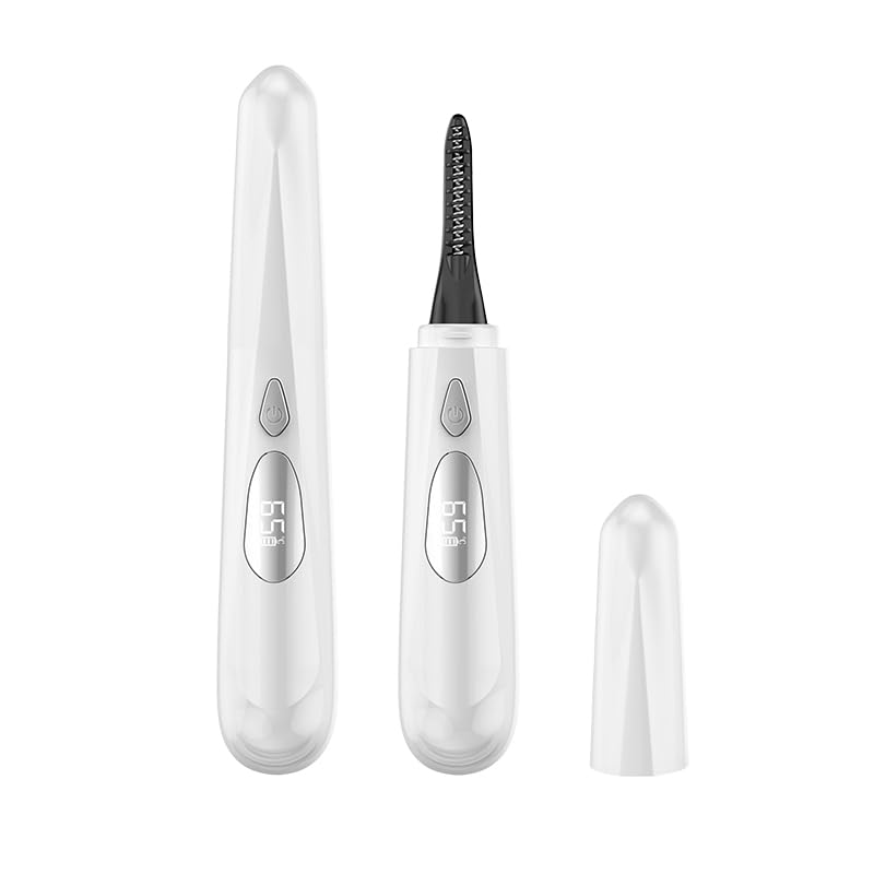 OBEST Beheizbare Wimpernzange, Elektrische Wimpernzange 8 Sekunden Schnelles Aufheizen mit 4 Temperaturmodi Wimpern Curler Beheizt USB,Wimpernformer Beheizbar für Alle Wimpern,Weiß