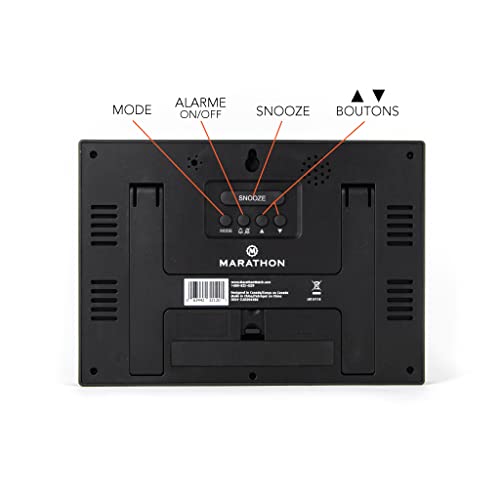 Marathon Large Digital Wall Clock With 8” Display, Black - Easy To Read #TOP3