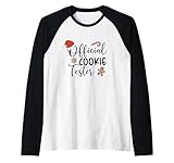 Official Cookie Tester & Cookie Baker Funny Christmas Couple Raglan Baseball Tee