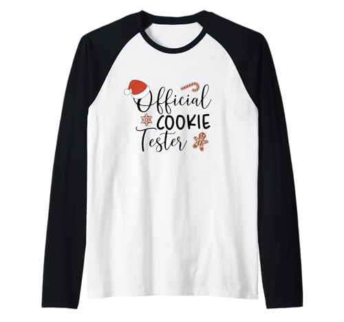 Official Cookie Tester & Cookie Baker Funny Christmas Couple Raglan Baseball Tee