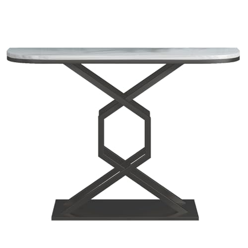 Mesa de pasillo con acabados industriales de alta resistencia