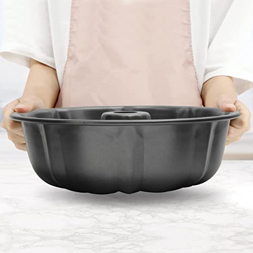 Oamceg 2 Pack Bunte Cake Pan Nonstick, 10 Inch Fluted Tube Cake Pans For Baking, 12 Cups Heavy Duty Carbon Steel Tube Pan Baking Mold For Buntelet, Bavarois, Brownie, Jello, Flan, Meatloaf (Grey) #TOP3
