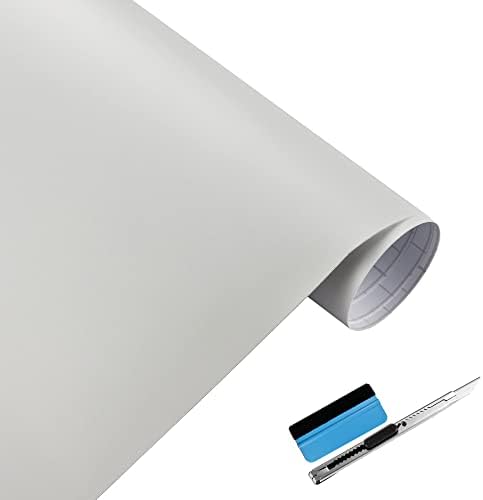 LZLRUN White Car Matte Vinyl Wrap Adhesive Film Decal Sheet 1ft x 5ft