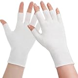 Xriyuwx 8 Paar Fingerlose Baumwollhandschuhe Weiß