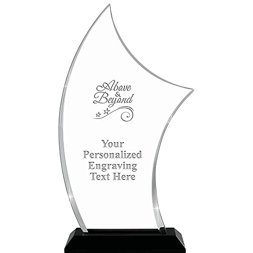 Crown Awards 11.25" H Pinnacle Above and Beyond Acrylic Award - Customized Presentation Trophy for Recognition, Includes Personalized Laser Engraving Prime