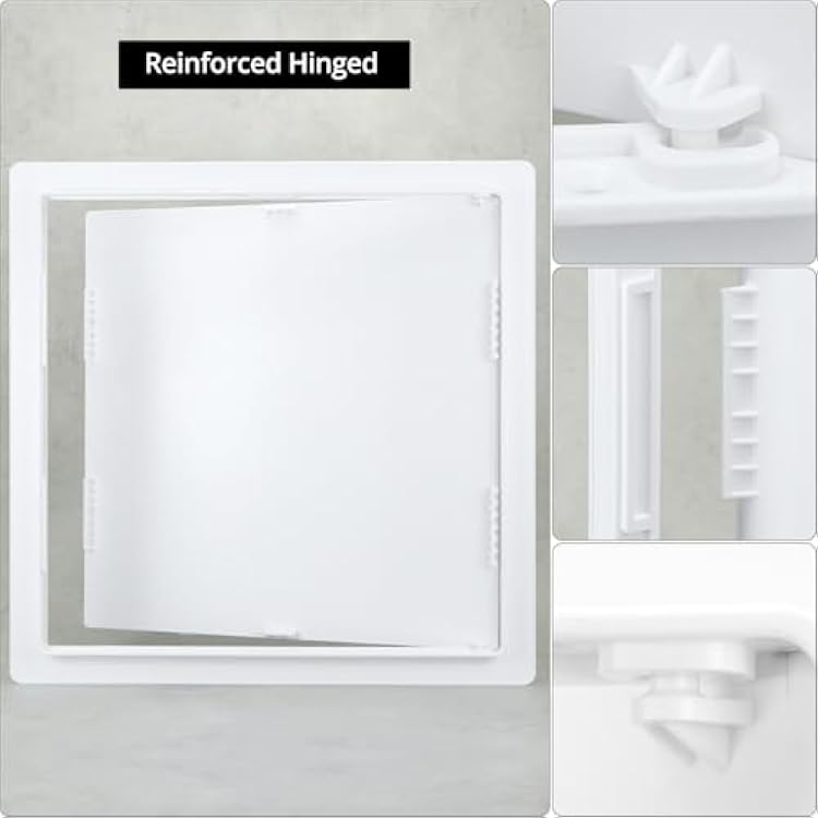 QWORK Access Panel for Drywall - 18x18 Inch Plastic Access Door, Removable Wall Access Panel Compatible with Plumbing & HVAC Systems