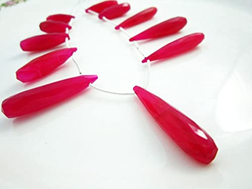 Chalcedony faceted tear drops de 8 pouces pour création de bijoux de perles de créateurs