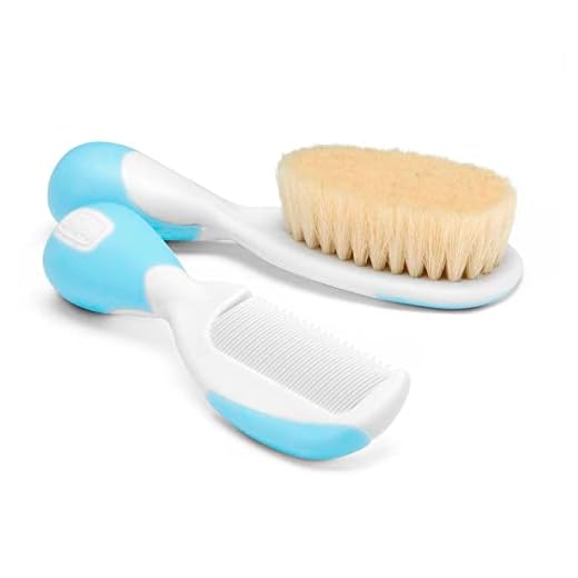 Chicco Brosse et Peigne Soie naturelle Bleu Clair