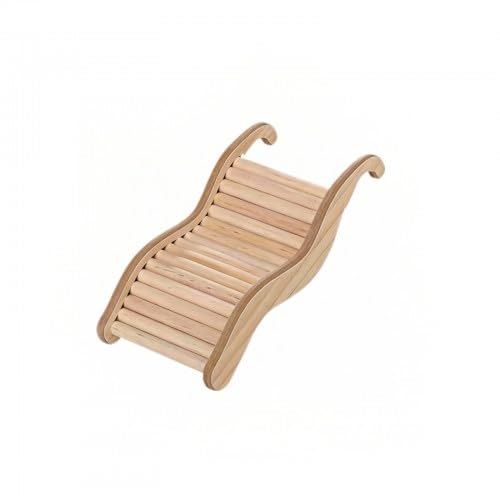 Medium/Small Wooden Wavy Climbing Ladder, Birch Wood Hamster Stairs Bridge for Small Pets, Cage Habitat Accessory (Small)