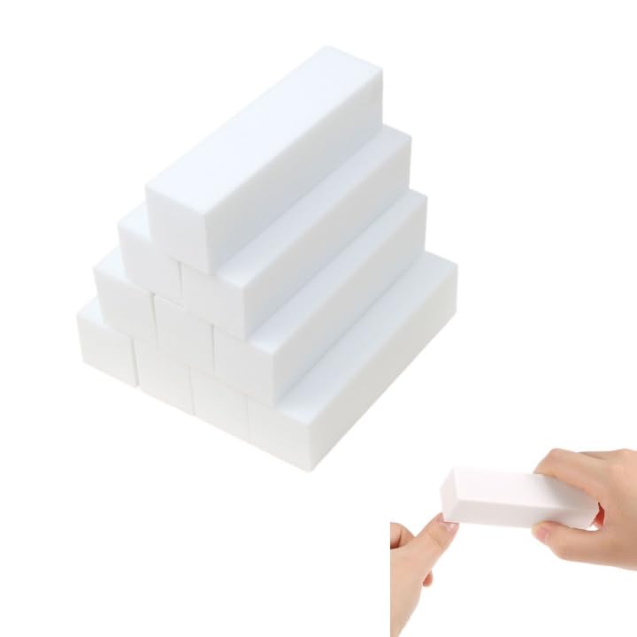 Dreamil 10 unidades de lima de uñas blancas, bloque de lijado, bloque de pulido para uñas, adecuado para salones de uñas, manualidades para decoración de uñas en casa, lijado de uñas.