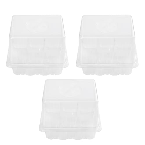 VICASKY 3 piezas caja de germinación bandeja de plantas de jardín con cubierta para habitación infantil resistente a la humedad para promueve rápido