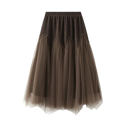 Jupe longue en tulle café pour donner du volume aux robes plissées