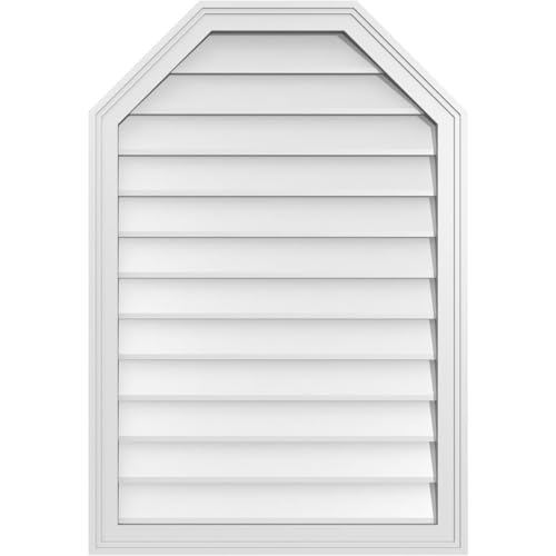 Ekena Millwork GVPOT26X3802SN Octagonal Top Surface Mount PVC Gable Vent, Factory Primed White