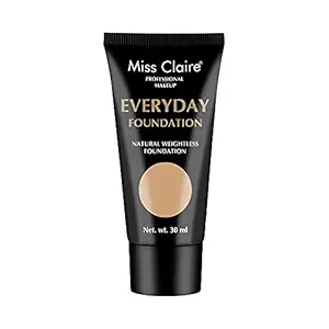 Miss Claire Professional Makeup Everyday Foundation Natural Weightless Foundation 30ml Cream (MT-02 Neutral Buff)