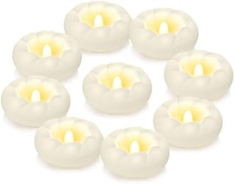 3”Plastic Flameless Led Floating Candles, 12pack Tealights Battery Operated Flickering 100+ Hour Waterproof for Cylinder Vases, Centerpieces at Wedding, Party, Pool, Holiday (White)