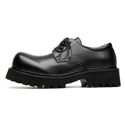 Men's Fashion Platform Chunky Dress Shoes Business Casual Height Boosting Oxford Shoes Round Toe Leather Derby Shoes2
