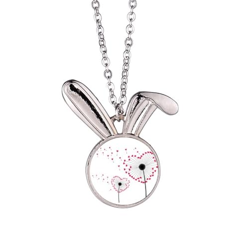 Collier lapin pissenlit en pendentif ciselé aux finitions haut de gamme