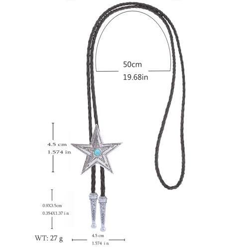Image of Cowboy Bolo Tie for Men, Vintage Cow Skull Bolo Tie Necklace Native American Necktie for Men Women