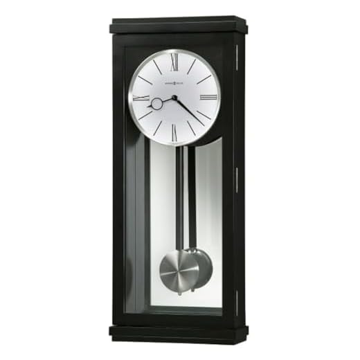 Howard Miller KimBoon Wall Clock II 549-500 – Black Satin with Quartz, Triple-Chime Movement