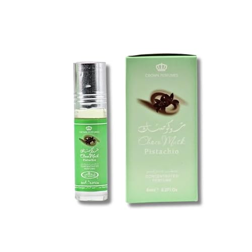 Al-Rehab Choco Musk Pistachio Perfume Oil Roll-On - 6ml (0.2 oz) | Nutty Gourmand Fragrance with Pistachio Chocolate & Vanilla | Sweet Creamy & Addictive | Long-Lasting Scent for Women & Men