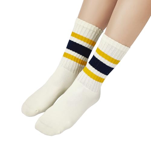 Image of American Trends Tube Socks for Women Striped Slouchy Scrunch Retro Socks Vintage Cute Crew Sock