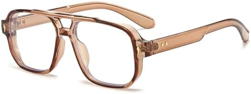 PORADAY Blue Light Blocking Glasses Women Men 70s Square Aviator Eyeglasses