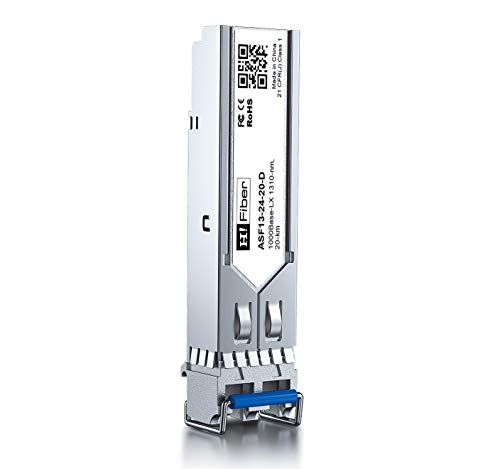 Image of H!Fiber 4 Pack 1.25G Single Mode SFP LC Module, 1000Base-LX /LH Fiber Transceiver for Cisco GLC-LH-SMD, Ubiquiti UF-SM-1G, UniFi, Intel, Netgear AGM732F, D-Link (SMF,1310nm,20km,DDM)