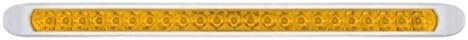 United Pacific 17" Slim Amber 23 SMD LED Marker, Running and Turn Signal Lights, Chrome Bezels, 2 Pack