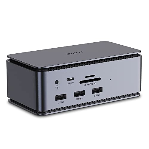 USB4 Laptop Docking Station Lindy 43372 DST-Pro con triple salida de video 8K y carga PD