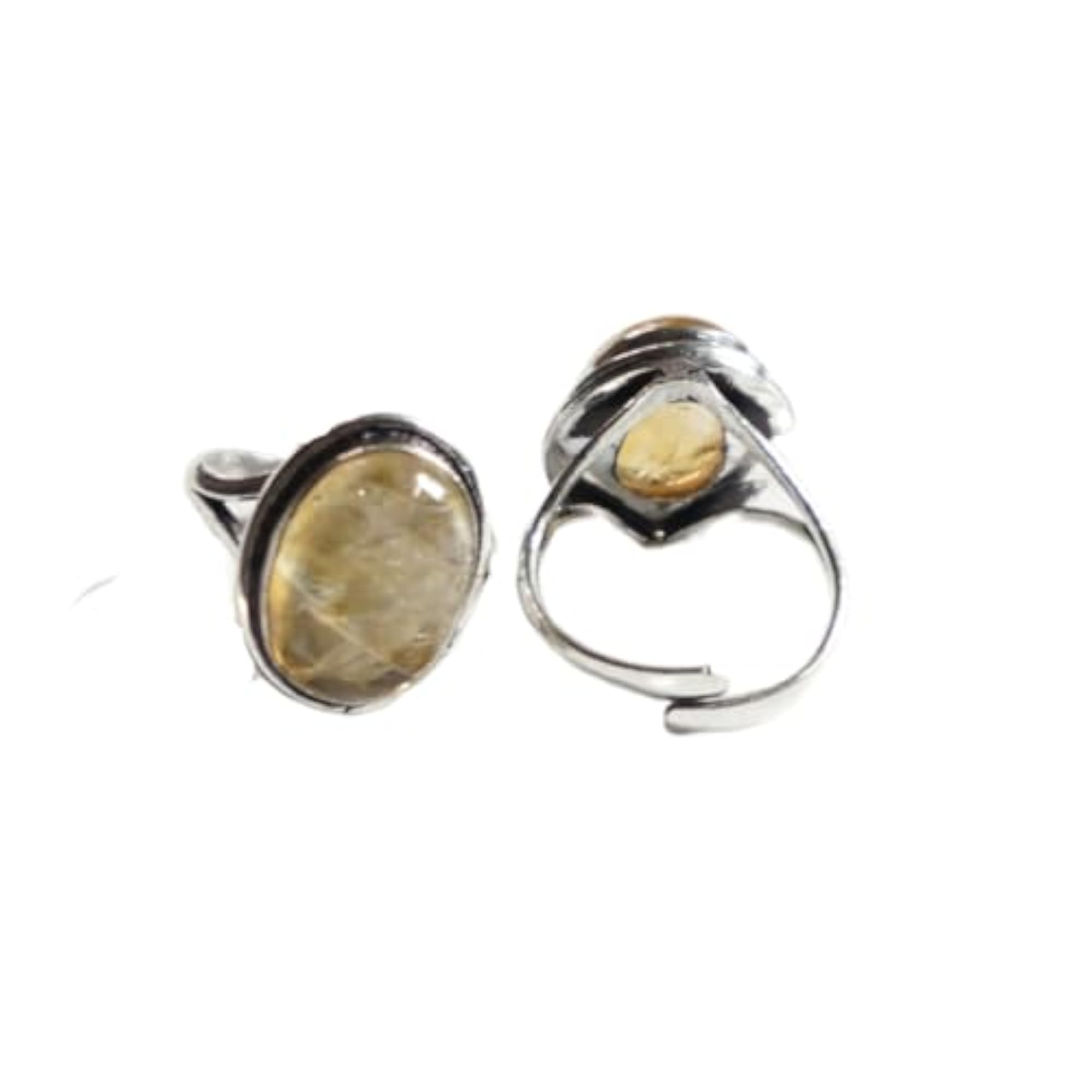 Natural Healing Crystal Stone Adjustable Ring, Unisex