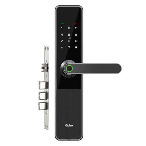 QUBO Smart Door Lock Optima from Hero Group | 4-Way Unlocking | 4 Bolts | Fingerprint | RFID Access Card | Passcode | Key | 2-Year Warranty | Free Installation