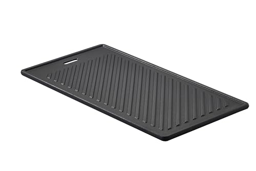 RÖSLE VIDERO, Hochwertige Grillplatte aus Gusseisen für Fleisch und kleine Grillstücke, Grillbranding, Platte beidseitig verwendbar, 45 x 24 cm, für alle VIDERO Modelle ab Modelljahr 2021