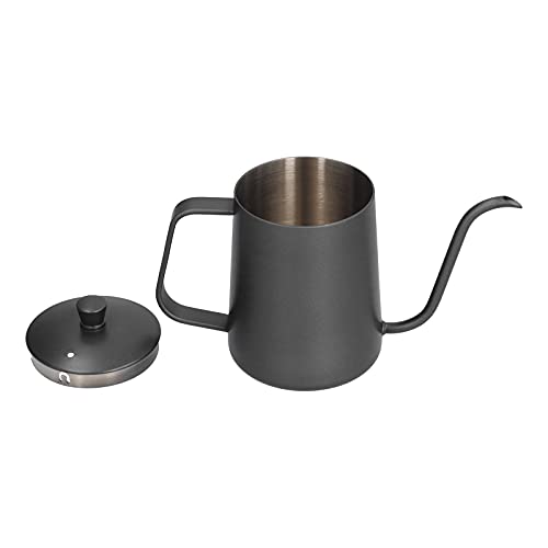 Restokki 600ml 304 Stainless Steel PTFE Coffee Kettle with Black Handle Narrow Mouth Coffee Pot for Home