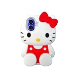 CLQLC Anime Cat Soft Silicone Case for iPhone 16,Fashion Kawaii Soft Silicone Animal tective Gel Shockof Gel Back Cover