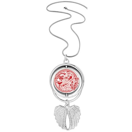 Collier dragon rouge chinois ailes d'ange pour affirmer son style fantastique