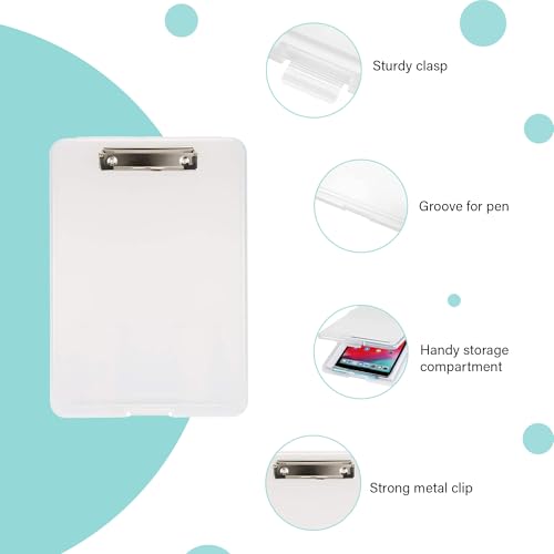 Image of oddpod Praise A4 Clip Pad /Clipboard with Storage Case for Paper and Document Storage 83002 (Translucent)